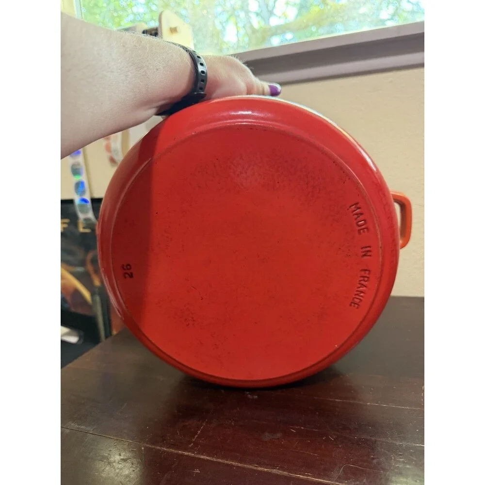 Chasseur Dutch Oven Cast Iron Pot Made In France Orange Size 26